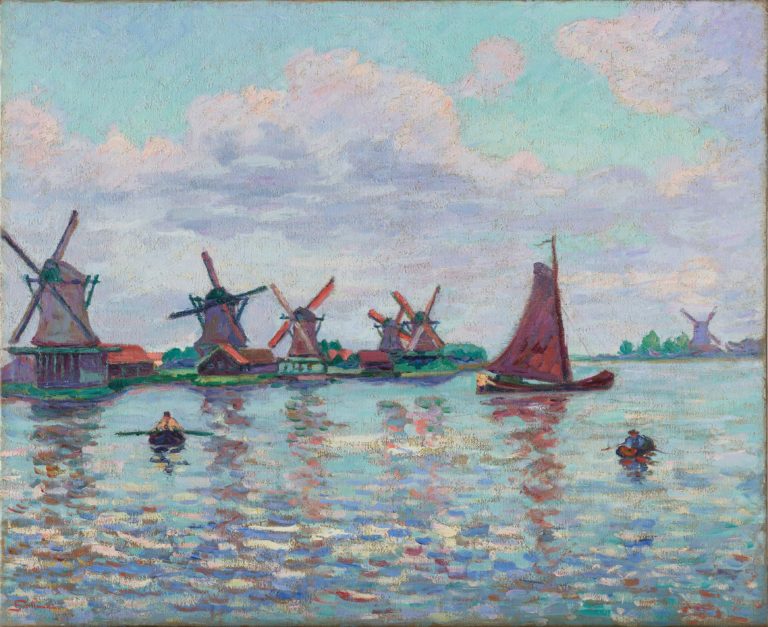 Hollandse molens door Armand Guillaumin in stand 333 op Tefaf bij mijn partners Stoppenbach & Delestre