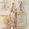 Jeune fille à la statue Japonaise
