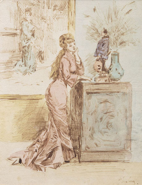 Jeune fille à la statue Japonaise