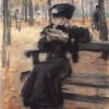 Lezende dame in de jardin des Tuileries