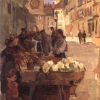 Groentemarkt aan de Kramgasse te Bern, ca. 1915
