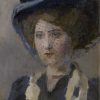 Portret van een jonge vrouw met voile