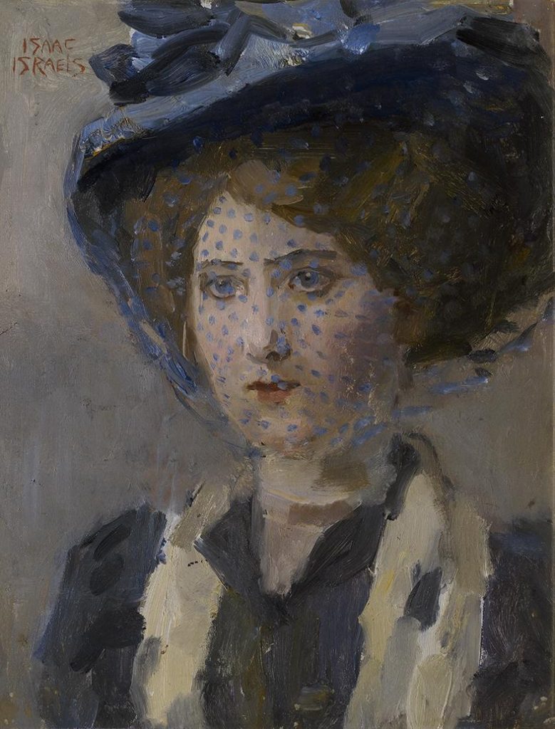 Portret van een jonge vrouw met voile