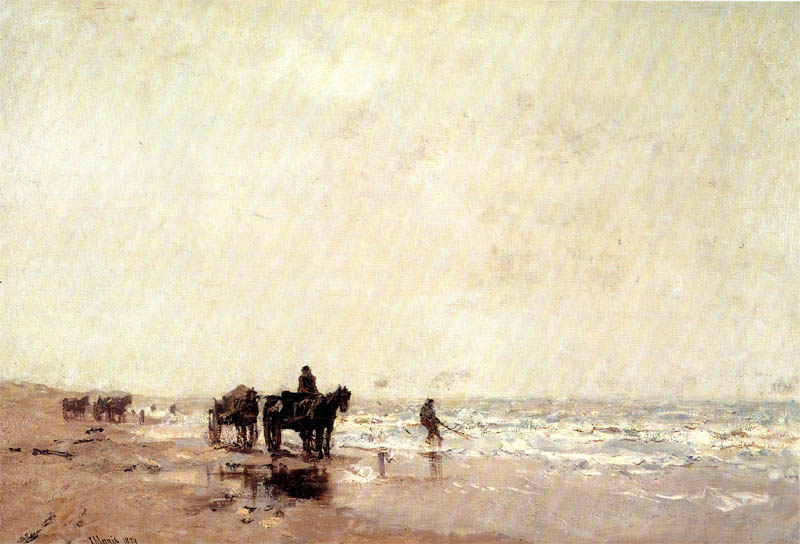 Vissers aan het strand