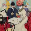 In het café