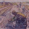 Picking beans in the morning, Domburg