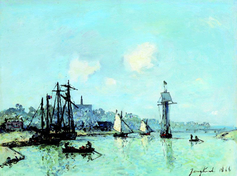 Bateaux à l'embouchure de la Touques 