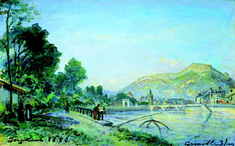 Les bords de l'Isère à Grenoble au printemps