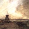 Polderlandschap met stellingmolen