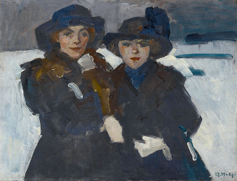 Twee jonge vrouwen in de sneeuw