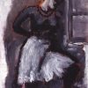 Femme rattachant son jupon