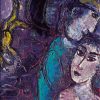 Les amoureux sur fond mauve