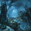 Paysage bleu