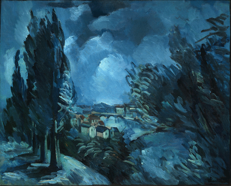 Paysage bleu