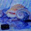 Stilleven met schelpen en een Chinese lakdoos