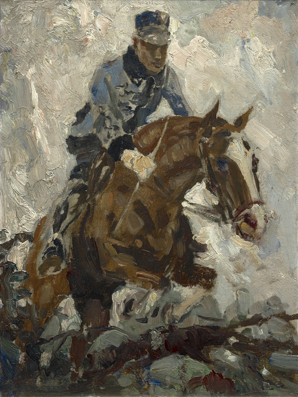 Pahud de Mortanges op zijn paard "Mädel wie Du", 1937