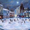 Place du Tertre, le soir sous la neige