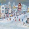 La rue et le Sacré-Coeur sous neige