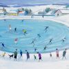 L’étang gelé aux patineurs
