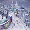 Montmartre, rue de l’Abreuvoir sous la neige