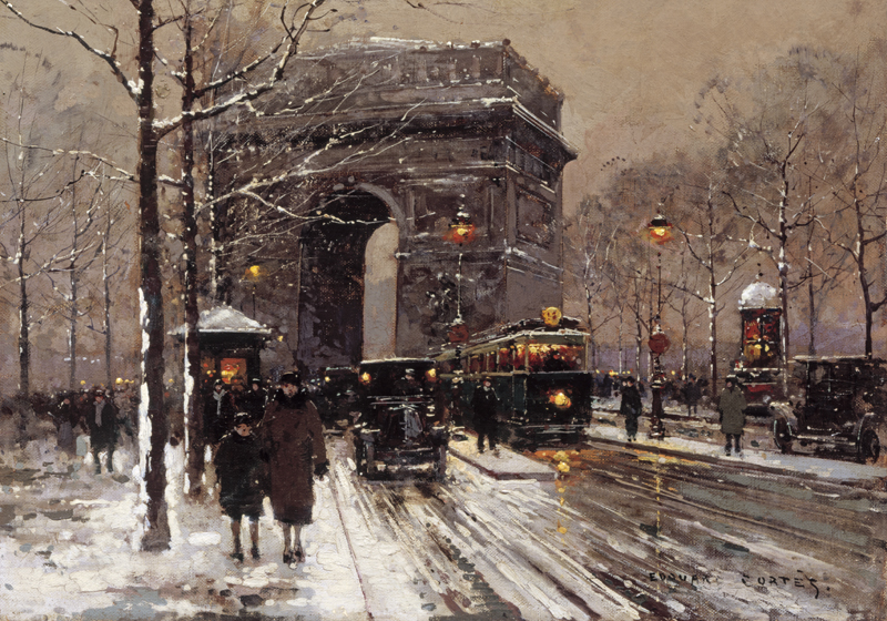Arc de Triomphe bij avond