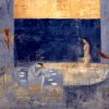 Mujer sobre fondo Azul