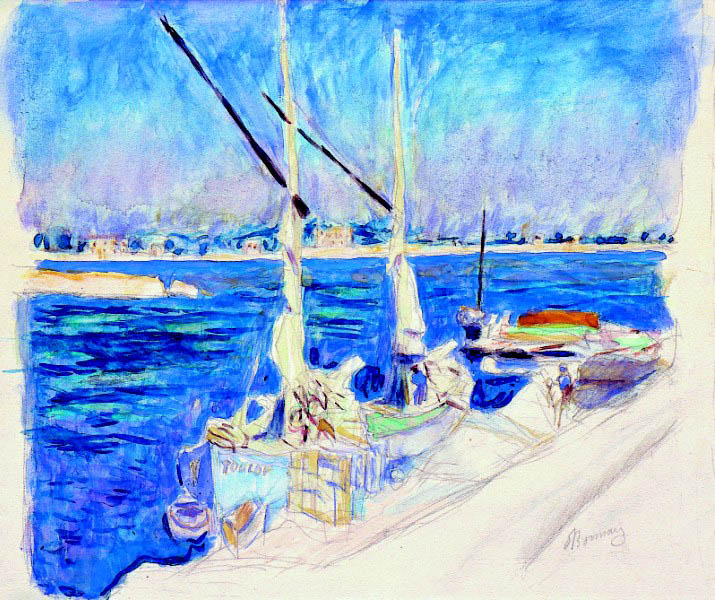 Un voilier à quai dans un port du Midi