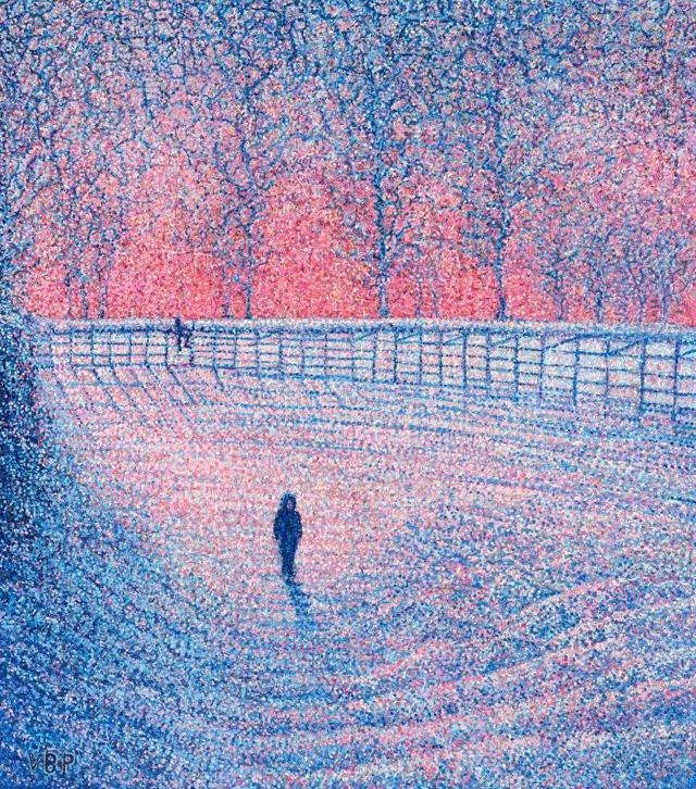 Snowscene with two boys, Scottish Borders