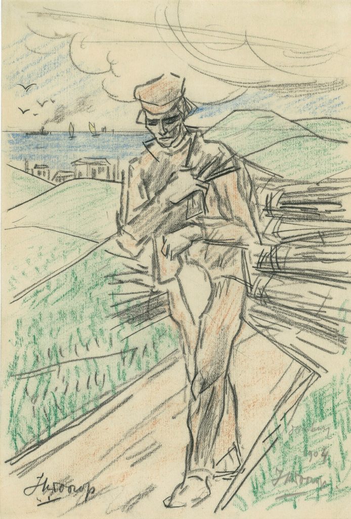 Zeeuwse boer met takkenbos