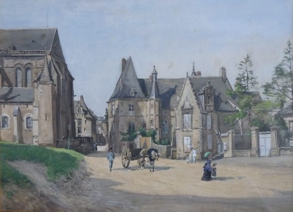 Le Mans, dorpsplein in de zomer