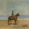 Ruiter op het strand van Scheveningen