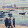 Camaret, marins et barcques dans le port