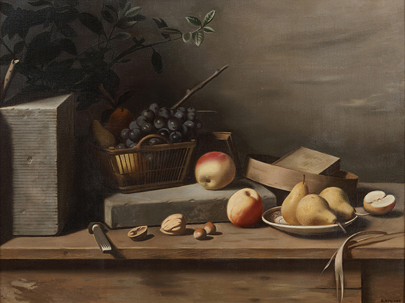 Stilleven met fruit en noten