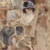 Lezende jonge vrouw, Londen ca. 1918