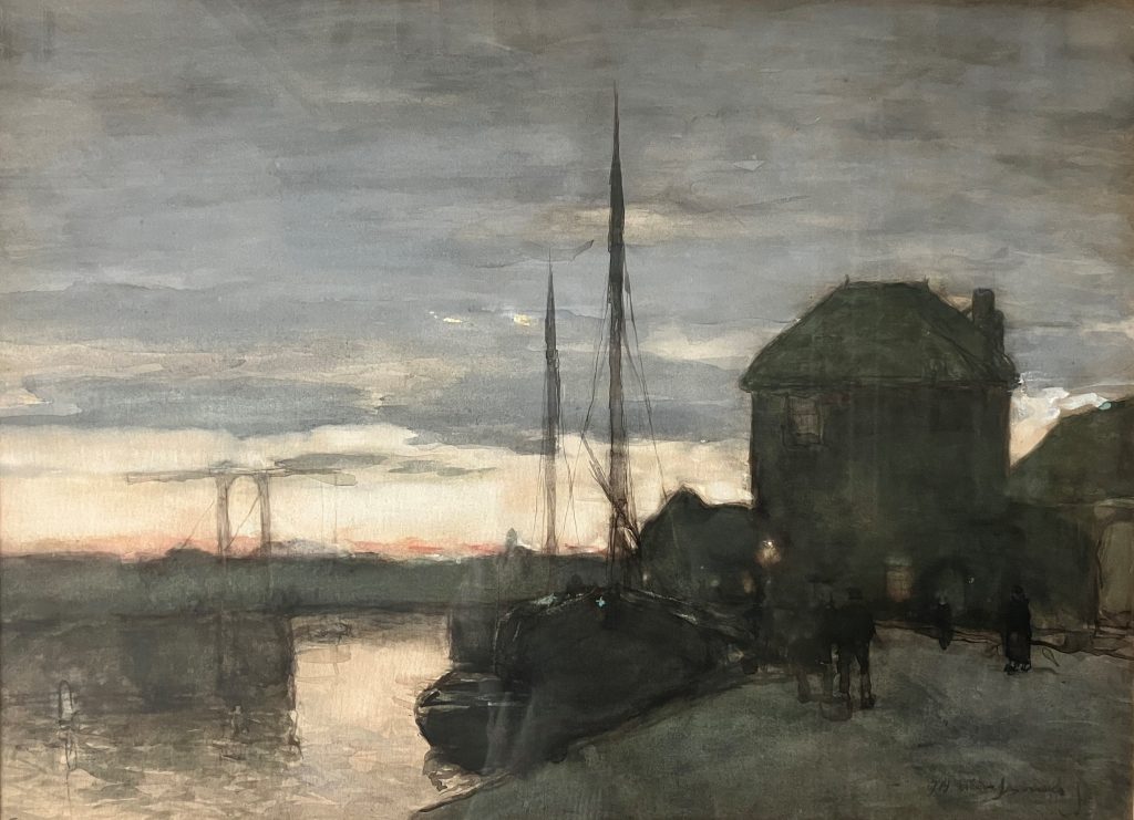 Avondstemming, gezicht op Haarlem