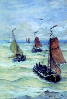 Binnenkomst van de vissersvloot - H.W. Mesdag - VERKOCHT
