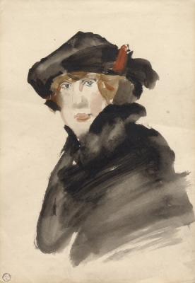 Israels, Isaac - Dame met baret - VERKOCHT