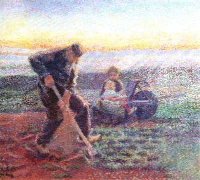 Toorop, Jan - Spittende boer