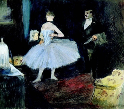 Visite dans la loge de la danseuse - VERKOCHT