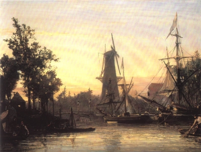 Jongkind, Johan Barthold - Le port de Rotterdam - VERKOCHT