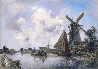 Jongkind, Johan Barthold - Canal près de Rotterdam - VERKOCHT