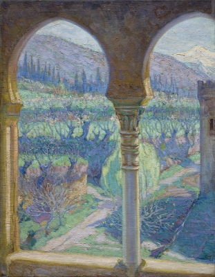 Gomez-Fraile, Julian - Gezicht van het Alhambra op de Sierra Nevada