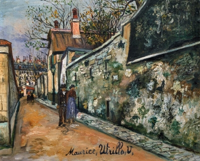 Utrillo, Maurice - Stadsgezicht Rue St. Vincent - VERKOCHT