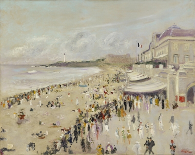 Adrion, Lucien - La plage a Biarritz - VERKOCHT