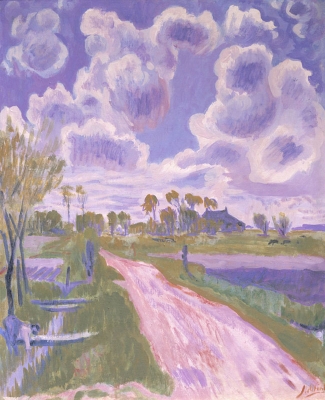 Jan Altink - Landschap in Groningen met sloot
