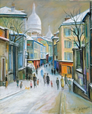 James, Willy - Place Clément et le Sacré Coeur sous la neige - VERKOCHT