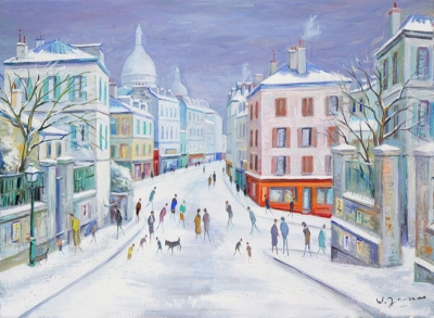 James, Willy - Place Clément et le Sacré Coeur sous la neige - VERKOCHT