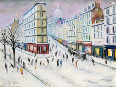 James, Willy - Boulevard de la Chapelle sous la neige - BESCHIKBAAR