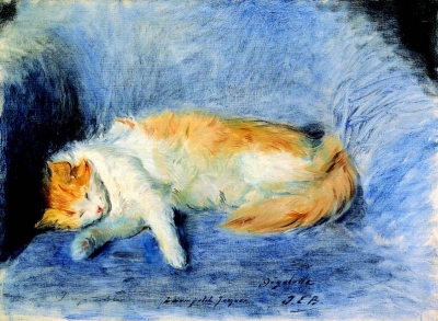 Blanche, Jacques Emile - Chat Endormi - VERKOCHT