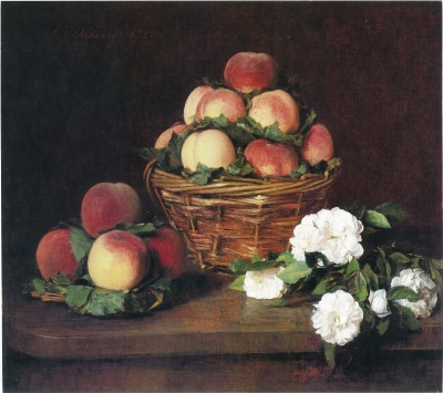 Victoria Dubourg - Nature morte aux fleurs et pêches, 1874